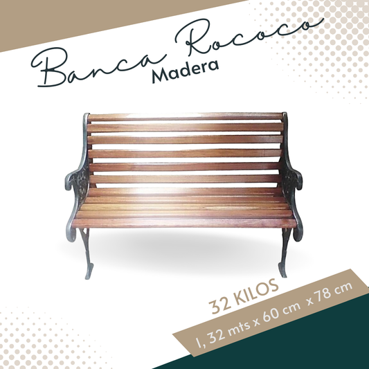 Banca rococo madera con pata de monaco